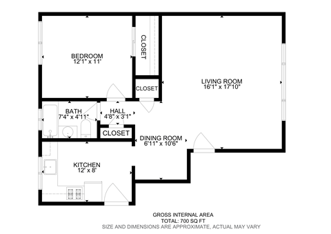 A black and white image of a floor plan for a house.
